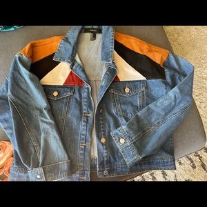 Jacket with suede detail